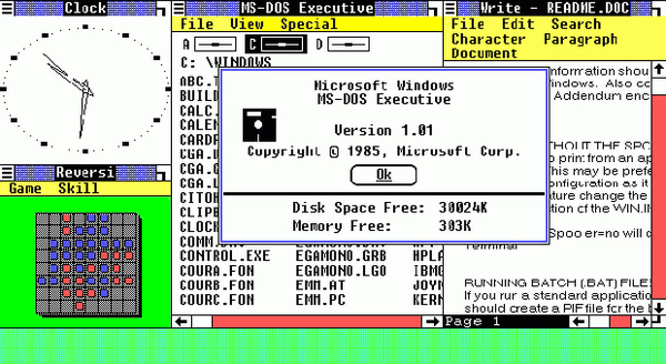 Screenshot of Windows 1
